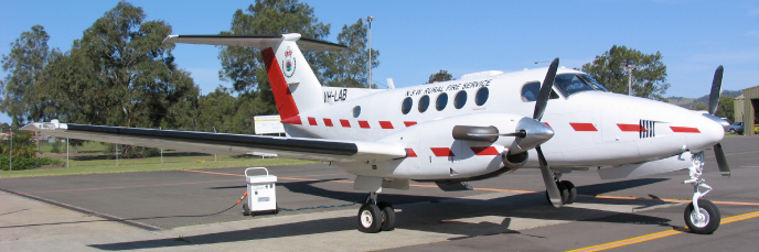 Rural fire service plane with eye in the sky fitted